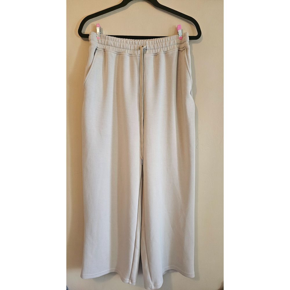 Women’s Automet off white Wide Leg High Rise Sweatpants Size L